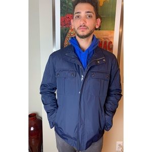 ANDREW MARC Water Resistant Navy Jacket